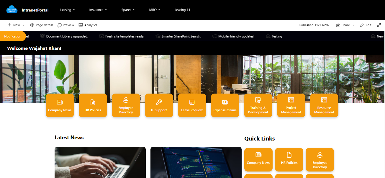 SharePoint Announcements SPFX Webpart